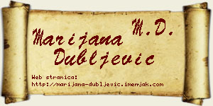 Marijana Dubljević vizit kartica